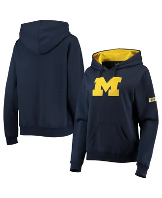 Women's Colosseum Navy Michigan Wolverines Big Logo Team Pullover Hoodie