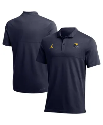 Men's Jordan Navy Michigan Wolverines 2022 Coaches Performance Polo Shirt