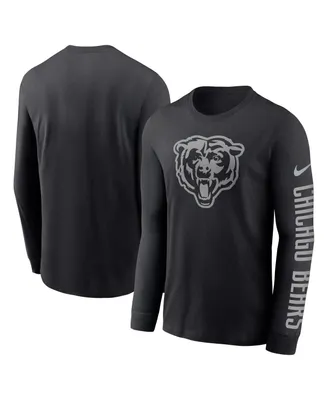 Men's Nike Black Chicago Bears Rflctv Name And Logo T-shirt