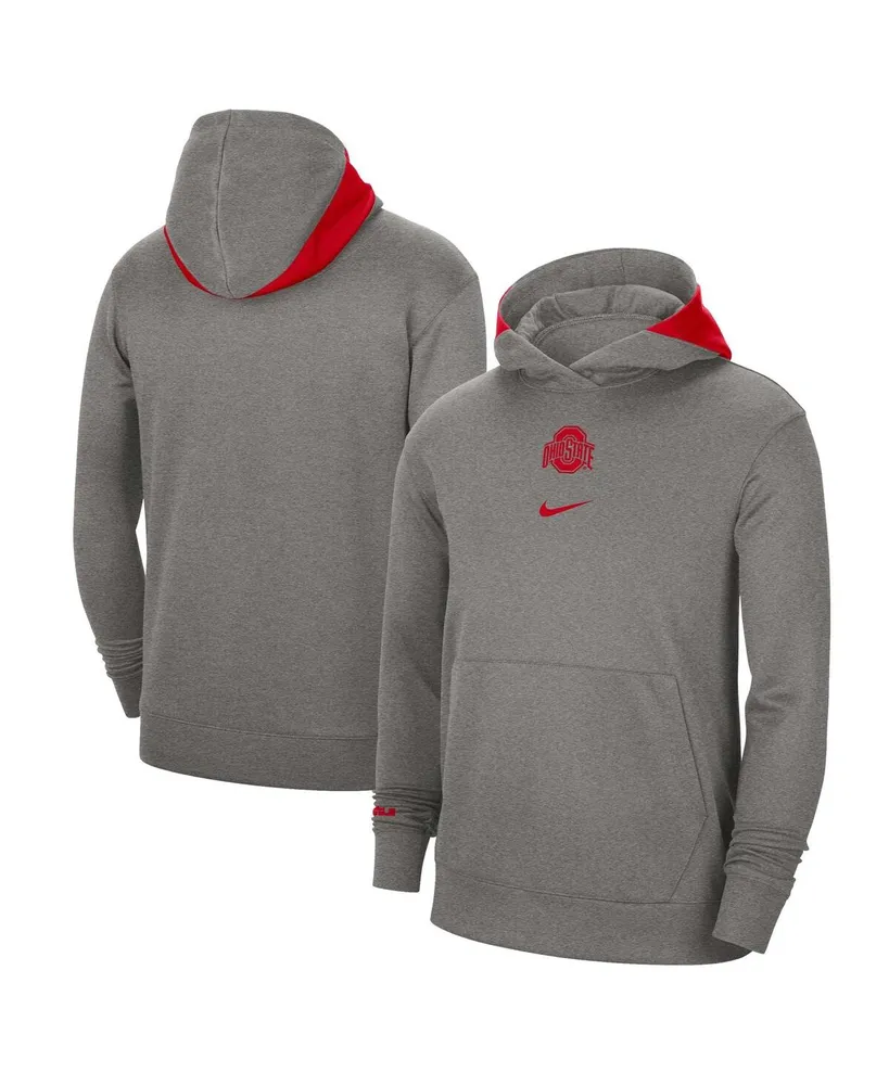 Men's Nike Heather Gray Ohio State Buckeyes Team Basketball Spotlight Performance Pullover Hoodie