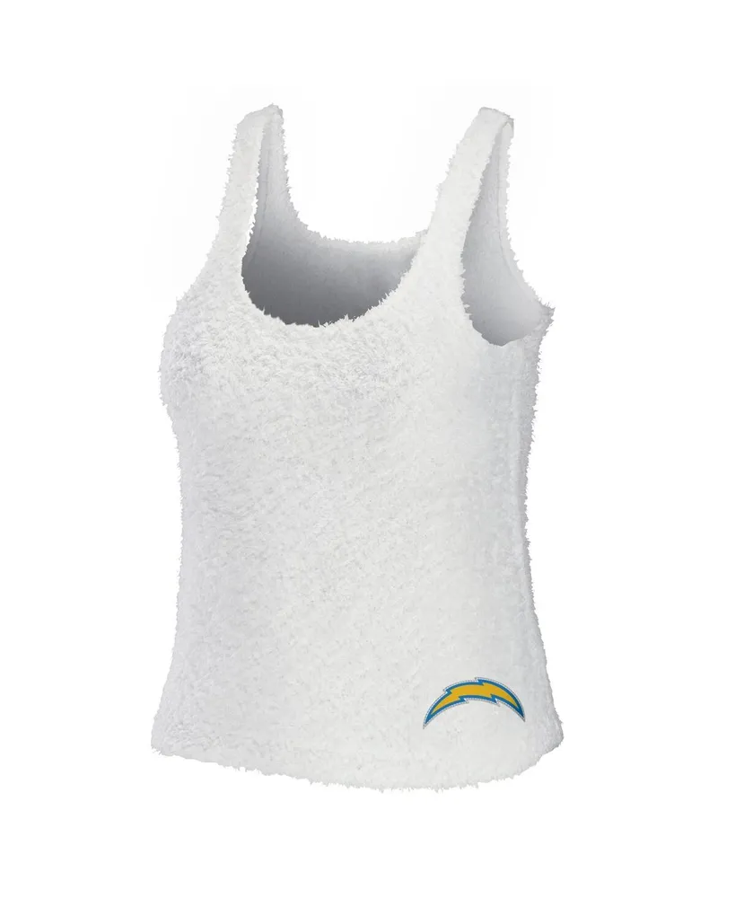 Women's Wear by Erin Andrews Cream Los Angeles Chargers Cozy Scoop Neck Tank Top Pants Sleep Set