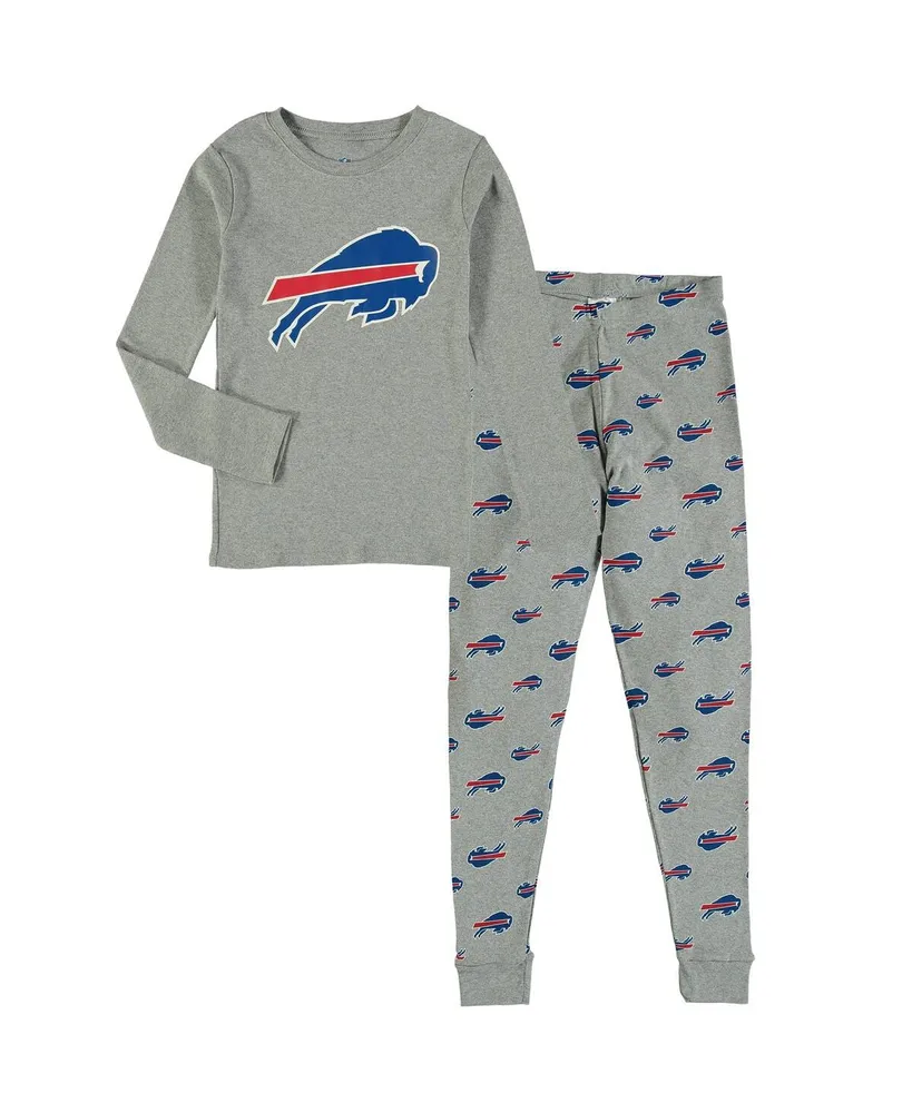 Buffalo Bills Youth Long Sleeve T-Shirt & Pants Sleep Set - Heathered Gray