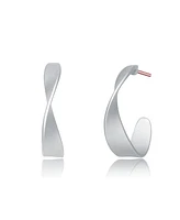 Classy Sterling Silver Twisted Hoop Earrings