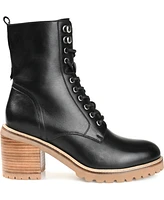 Journee Signature Women's Malle Lace Up Lug Sole Combat Booties