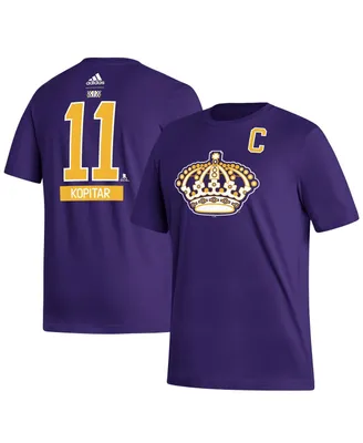 Men's adidas Anze Kopitar Purple Los Angeles Kings Reverse Retro 2.0 Name and Number T-shirt