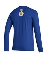 Men's adidas Royal St. Louis Blues Reverse Retro 2.0 Fresh Playmaker Long Sleeve T-shirt