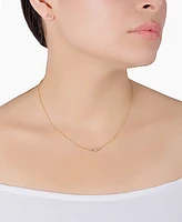 Gianni Bernini 2-Piece Cubic Zirconia Love Frontal Necklace and Stud Earrings Set (1.31 ct. t.w.) in 18K Gold Over Sterling Silver