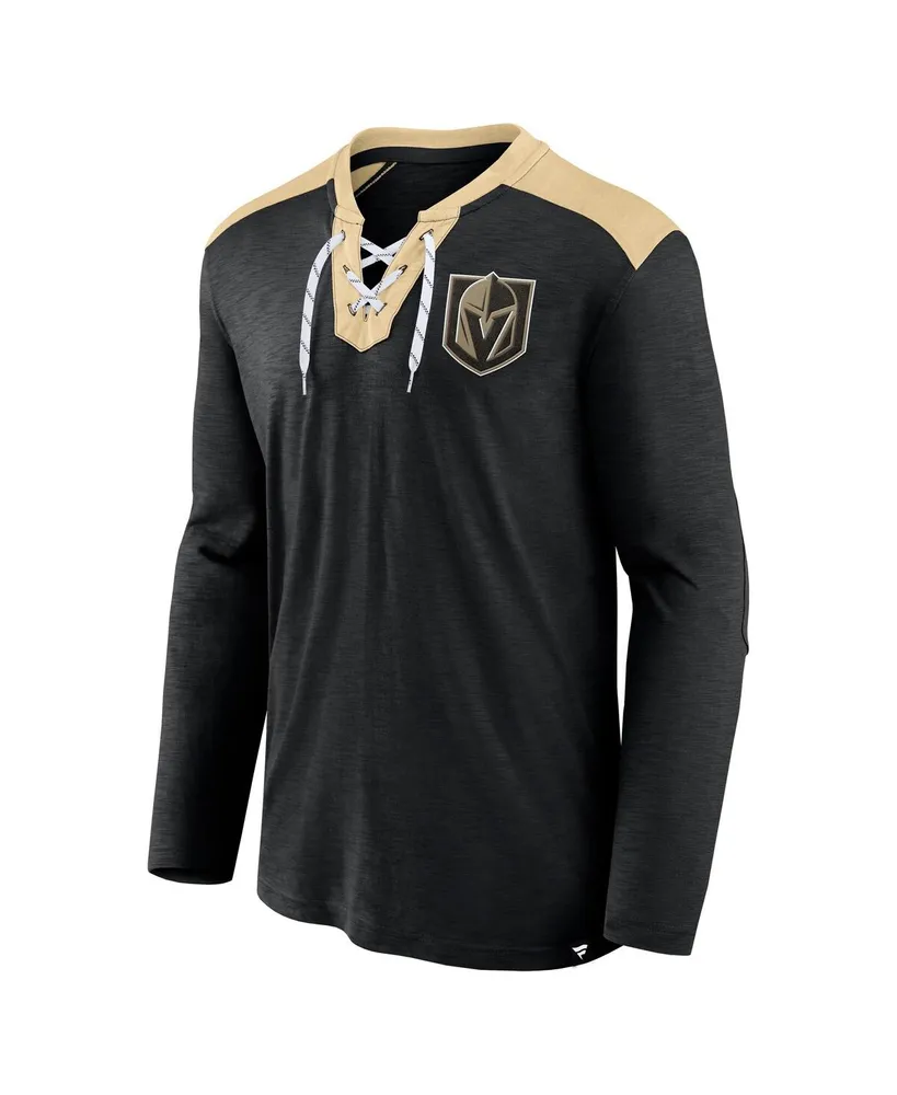 Men's Fanatics Black, Gold Vegas Golden Knights Special Edition 2.0 Long Sleeve Lace-Up T-shirt