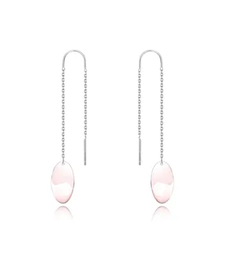 Classy Sterling Silver Oval Rose Gold Plated Metals Dangling Earrings