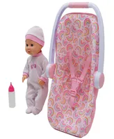 Dream Collection Baby Doll with toy Carrier Car Seat Gi-Go Dolls Kids 3 Piece Playset