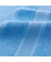 Aegean Eco-Friendly Recycled Turkish Bath Towels (2 Pack), 30x60, 600 Gsm, Solid Color with Weft Woven Stripe Dobby, 50% Recycled, Long-Staple Rin