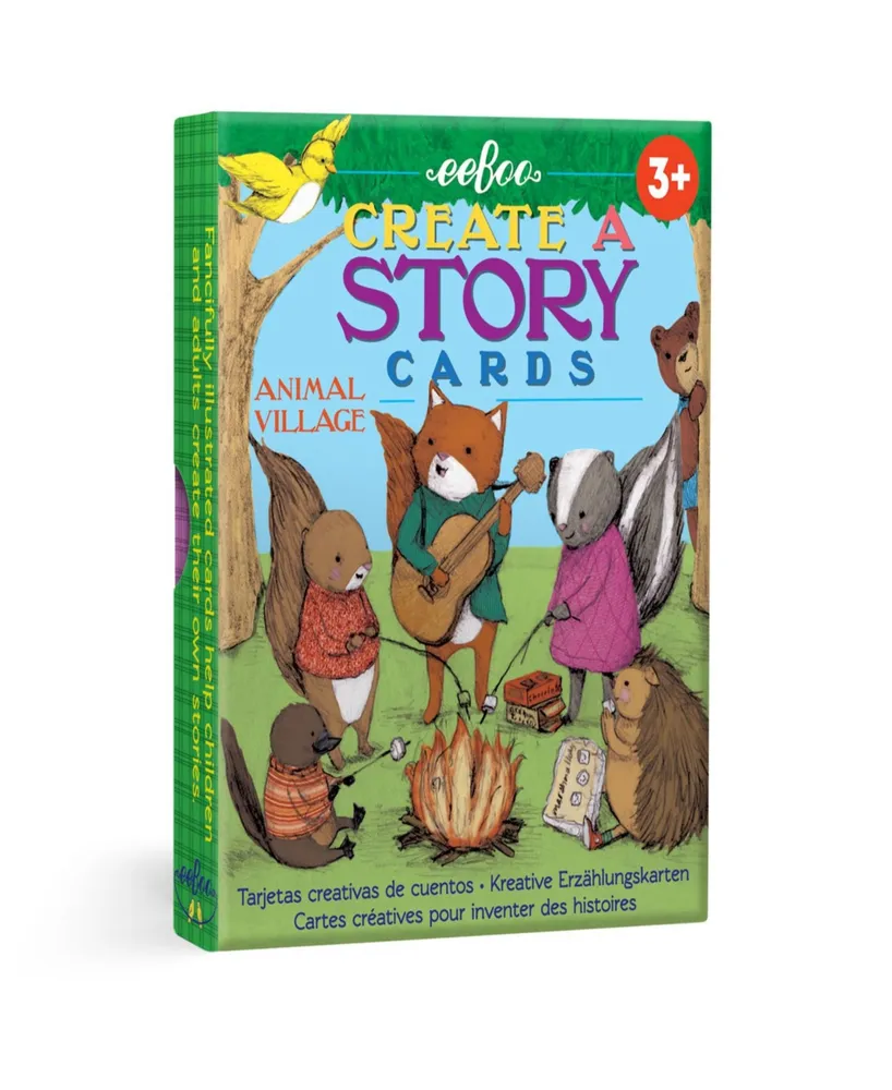 Eeboo Animal Village Create a Story Pre-Literacy Cards Set, 36 Cards