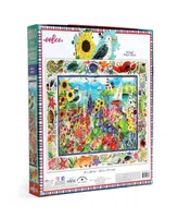 Eeboo Piece and Love Seagull Garden 1000 Piece Rectangular Adult Jigsaw Puzzle Set