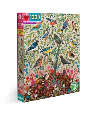 Eeboo Piece Love Songbirds Tree Square Adult Jigsaw Puzzle Set, 1000 Piece
