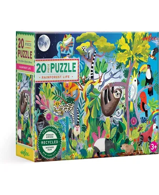Eeboo Rainforest Life 20 Piece Jigsaw Puzzle Set