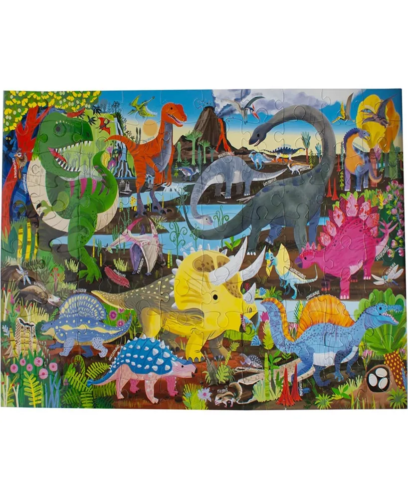 Eeboo Land of Dinosaurs 100 Piece Puzzle Set