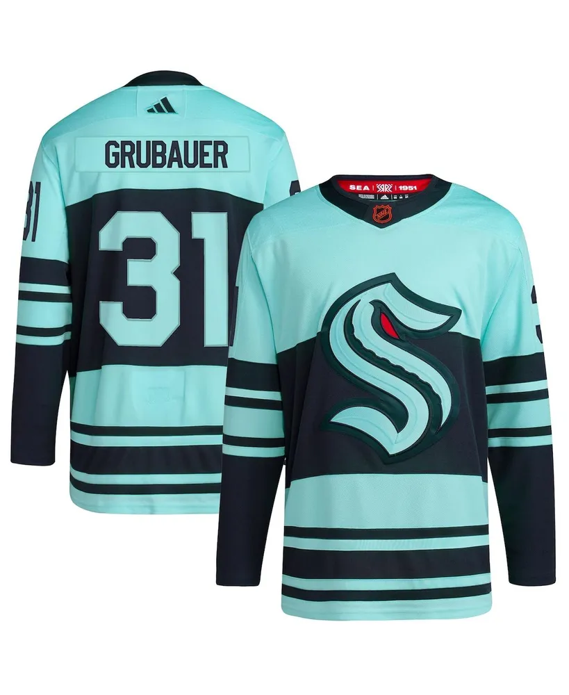 Men's adidas Philipp Grubauer Teal Seattle Kraken Reverse Retro 2.0 Authentic Player Jersey