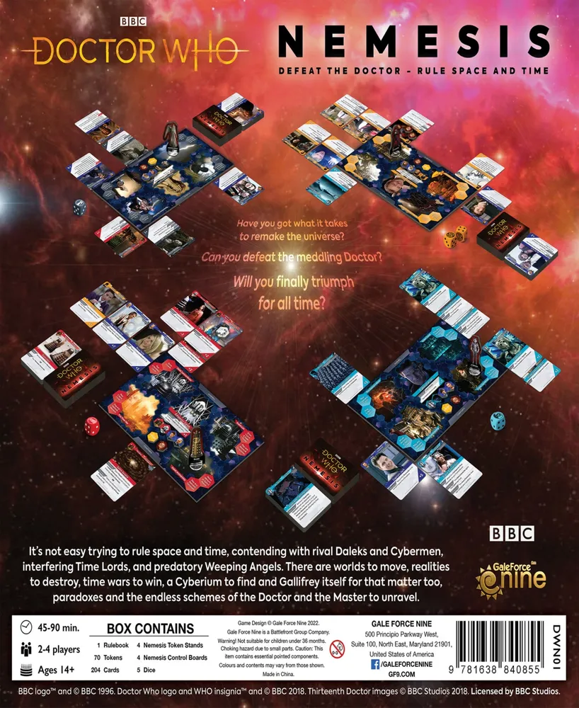 Gale Force Nine Doctor Who Nemesis Board Game