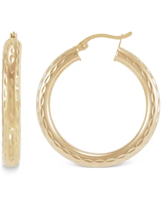 Giani Bernini Textured Tube Medium Hoop Earrings, 30mm, Created for Macy's