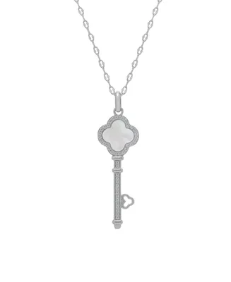 Macy's Mother of Pearl Clover Key Pendant