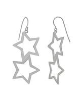 Macy's Double Star Dangle Open Wire Fishwire Earrings