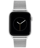 Vince Camuto Men's Silver-Tone Stainless Steel Mesh Bracelet Compatible with 42/44/45/Ultra/Ultra 2 Apple Watch - Silver