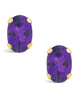 Macy's Gemstone Stud Earrings 10k Yellow Gold