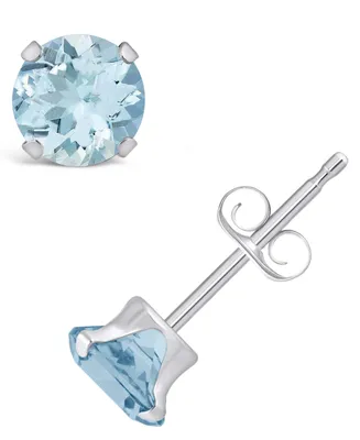 Macy's Gemstone Stud Earrings 10k White Gold