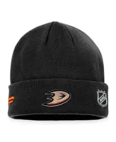 Men's Fanatics Black Anaheim Ducks Authentic Pro Rink Cuffed Knit Hat