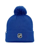 Women's Fanatics Royal New York Islanders Authentic Pro Road Cuffed Knit Hat with Pom