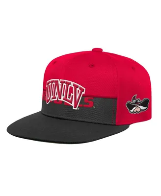 Big Boys Mitchell & Ness Red and Black Unlv Rebels Half and Half Snapback Hat