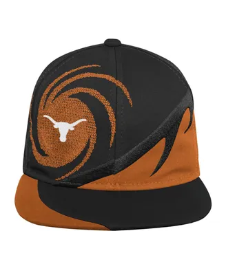 Big Boys Mitchell & Ness Orange and Black Texas Longhorns Spiral Snapback Hat