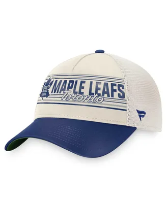 Men's Fanatics Khaki and Blue Toronto Maple Leafs True Classic Retro Trucker Snapback Hat