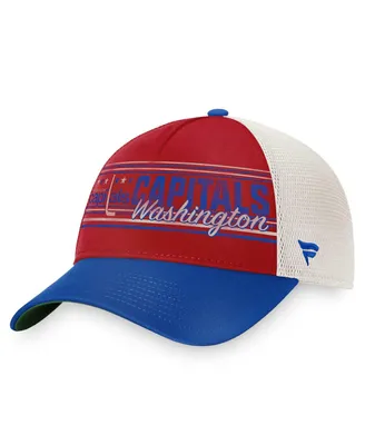 Men's Fanatics Red, Royal Washington Capitals True Classic Retro Trucker Snapback Hat
