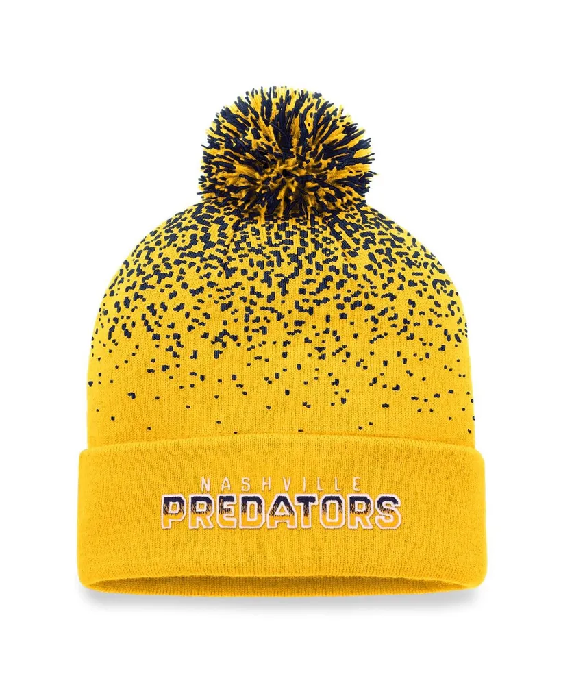 Men's Fanatics Gold Nashville Predators Iconic Gradient Cuffed Knit Hat with Pom