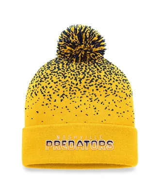 Men's Fanatics Gold Nashville Predators Iconic Gradient Cuffed Knit Hat with Pom