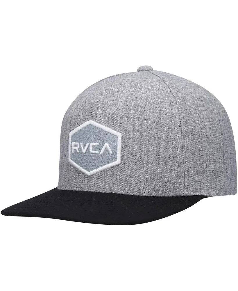 Men's Rvca Heather Gray and Black Commonwealth Snapback Hat
