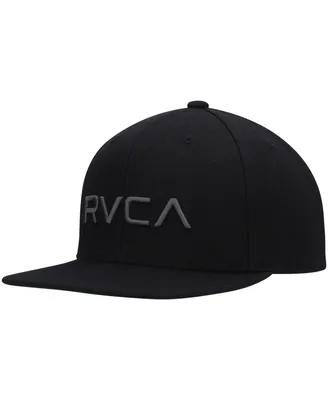 Big Boys Rvca Black Logo Twill Snapback Hat