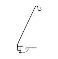 More Birds Clamp-On Deck Steel Hook for Bird Feeders and More, Black