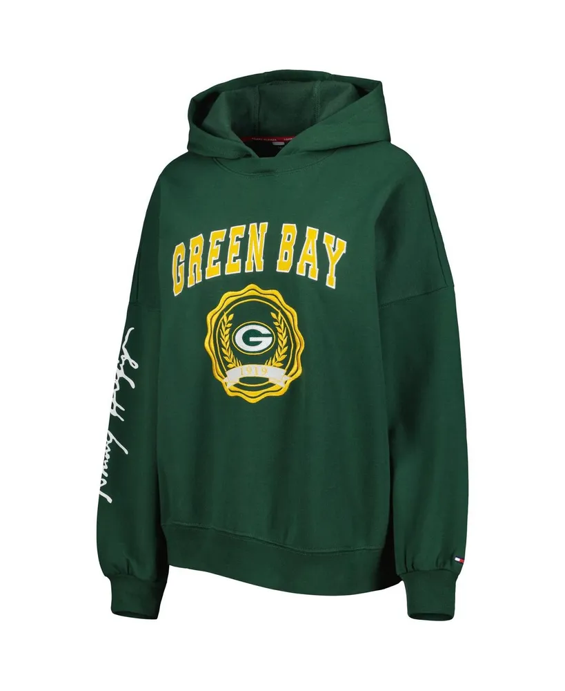 Women's Tommy Hilfiger Green Bay Packers Becca Drop Shoulder Pullover Hoodie