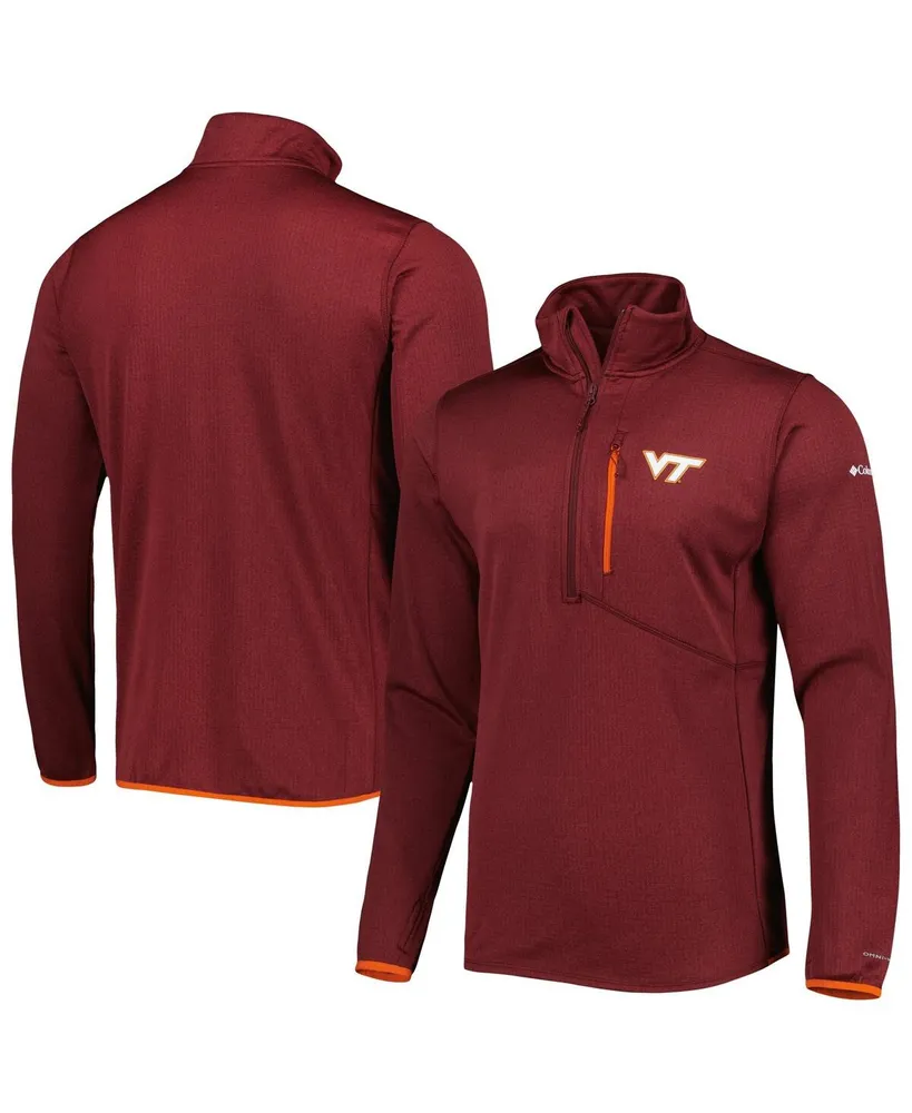 Men's Columbia Maroon Virginia Tech Hokies Park View Omni-Wick Half-Zip Top