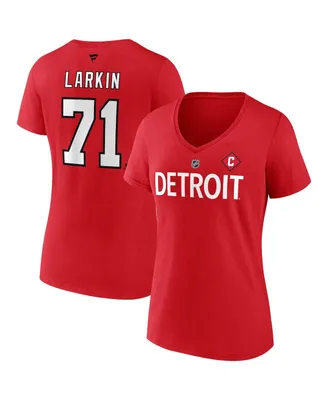 Women's Fanatics Dylan Larkin Red Detroit Wings Special Edition 2.0 Name and Number V-Neck T-shirt