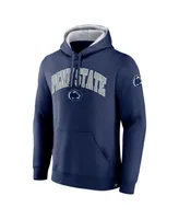 Men's Fanatics Navy Penn State Nittany Lions Arch and Logo Tackle Twill Pullover Hoodie