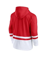 Men's Fanatics Red Wisconsin Badgers First Battle Pullover Hoodie