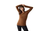 Women's Maternity Long Sleeve Rib Henley