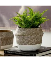 Woven Pattern Cement Pot