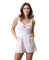 Hope & Henry Women's Sleeveless Bow Front Romper