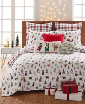 Levtex Meowy Christmas Reversible Quilt Sets