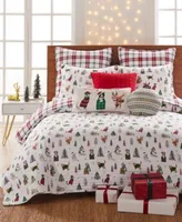 Levtex Meowy Christmas Reversible Quilt Sets