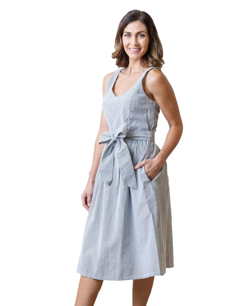 Hope & Henry Women's A-Line Dress with Sash